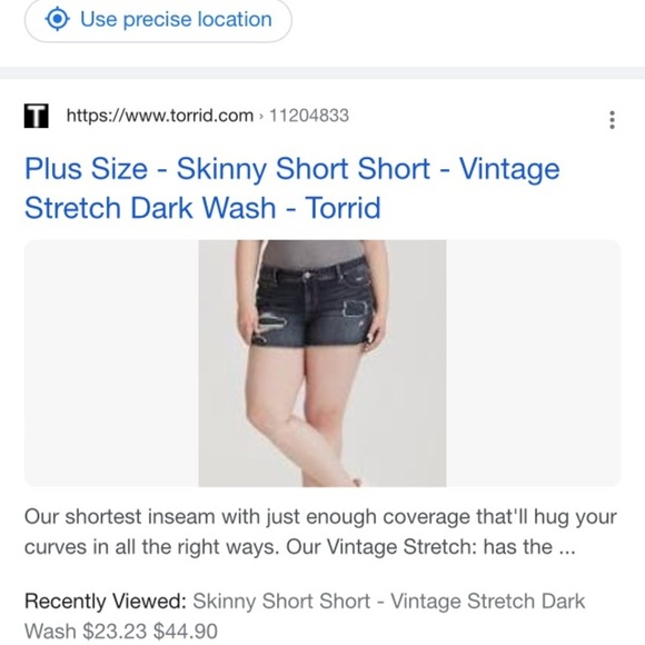 Torrid 20 denim skinny short shorts vintage stretch distressed dark blue 0131 - Picture 9 of 12